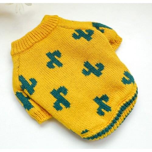 Pet Winter Turmeric Cactus Pattern Sweater Comfortable Soft Warm Suitable for Pet Daily Wear Dog Clothes ropa para perro
