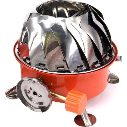 Outdoor Gas Burner With Windproof Board Camping Stove Portable Folding Ultra-Light Split Lighter Hiking Travel Equipment