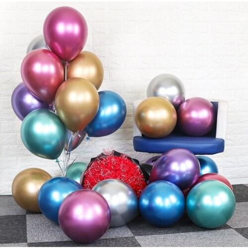 10pcs 12inch Metal Latex Balloon Multicolor Thick Chrome Metal Color Inflatable Balloon Wedding Birthday Party Decoration 66