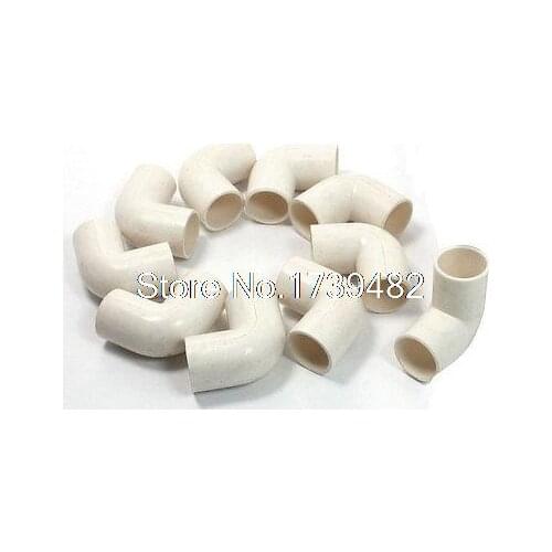 10 Pcs 16mm Inner DiaMmeter 90 Degree Elbow PVC Pipe Connectors White