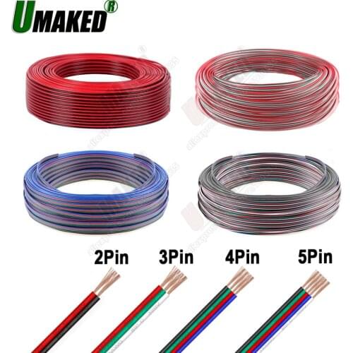 2/3/4/5pins tinned copper wire,extension cable wire, 22AWG LED strip electronic wire cable, DIY connect, Free shipping