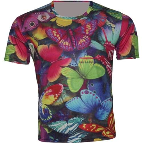 2019 Summer Camiseta Shirt Kid Animal Colorful butterfly T-shirt Boys Clothes Girls Children Tshirts Clothing Fit 95cm-155cm Boy