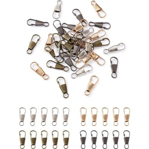 240pcs/set Iron Keychain Clasp Findings Mixed Color 25x9x3mm, Hole: 5x4mm 4 colors 60pcs/color