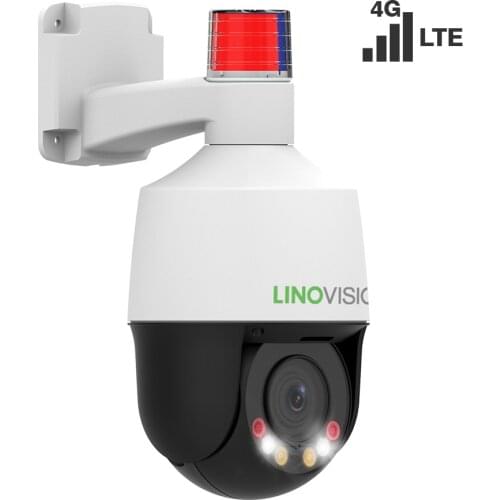 4G LTE SIM Cellular PTZ Camera with Active Deterrence and Human/Vehicle Filtering