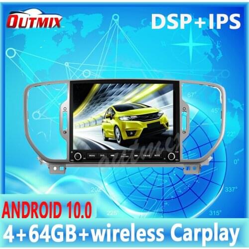 Android10.0 4G+64GB car GPS DVD player Built-in DSP multimedia Radio For KIA SPORTAGE 2016 2017 2018 GPS Navigation Auto radior