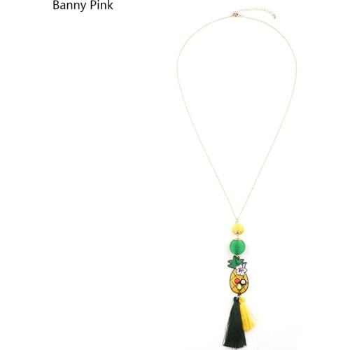 Bohemia Long Tassel Pendant Necklace For Women Cute Pineapple Charms Y Long Necklace Fashion Jewelry Colliers Collar Bijoux