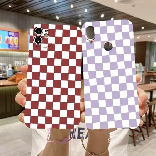 Silicone Case For Samsung Galaxy S21 Plus S20 FE Ultra S10 S9 S8 S7 Edge S10E Note 20 10 Lite Painted Simplicity Lattice Case