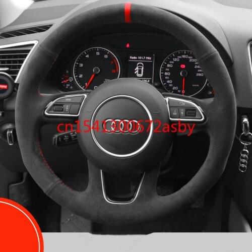 For Audi A4L Q5L Q3 A3 A6L Q2L A5 A7 DIY custom suede leather all-inclusive special steering wheel cover interior accessories