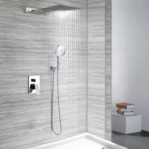 Rain Shower Faucet Set Single Handle Cold And Hot Mixer Tap Waterfall Tub Spout Hand Shower For Bathroom Faucets