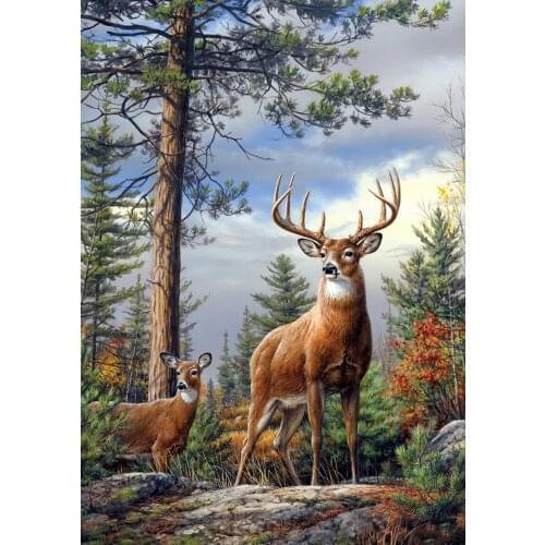 JMINE Div 5D deer tree Forest Full Diamond Painting cross stitch kits art High Quality Animal 3D paint by diamonds