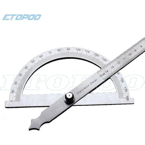 Stainless Steel Round Head 180 degree Protractor Angle Finder Rotary Measuring Ruler Angle ruler 100mm 150mm 300mm
