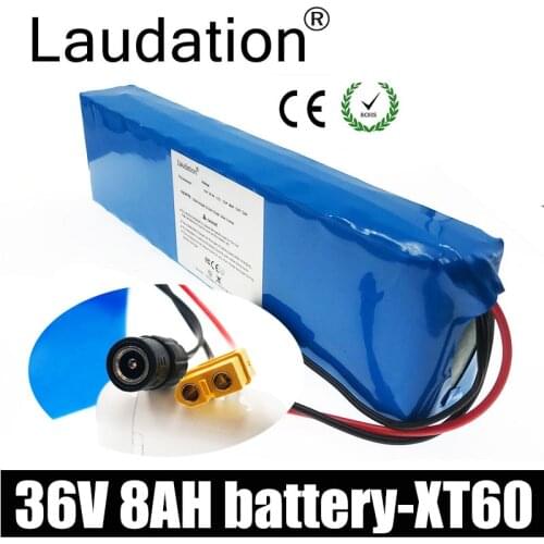 Laudation 36v 8ah Battery 36v Battery Pack 36v Lithium Battery 10s 3p for 500W Electric Bicycle Motor With 15A Bms And XT60 Plug