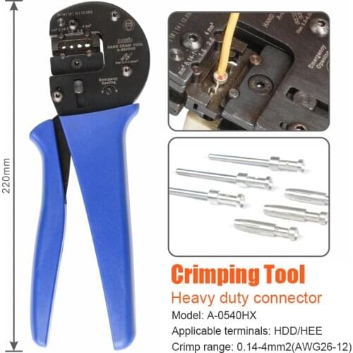 Hand Crimping Plier Tools For HDD/HEE Heavy Duty Connector Automatic Adjustment Of Crimp Depth Tools 0.14-4mm²