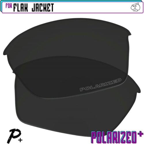 EZReplace Polarized Replacement Lenses for - Oakley Flak Jacket Sunglasses - Black P Plus