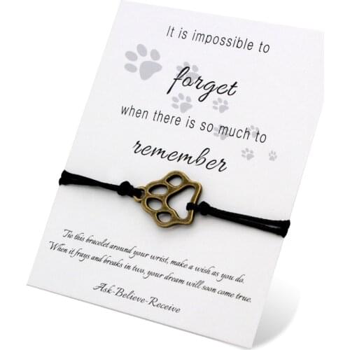 Dogs Paw Prints Adjustable Bracelets Women Men Unisex Fashion Jewelry Animal Lover Christmas Friendship Gift