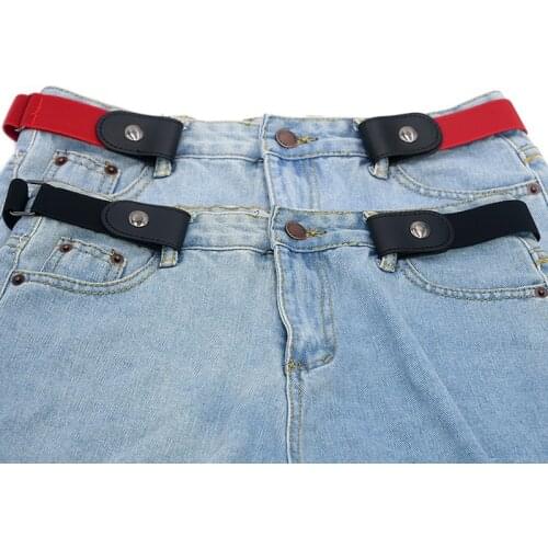 New Unisex Buckle-Free Elastic Belt For Jeans Pants Dress Stretch Waist For Women Men No Buckle Without Buckle Free Belts