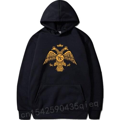 Byzantine Eagle Symbol Flag Navy Hoodies Vintage Mens Casual Funny Autumn Long Sleeve Sweatshirt Coat