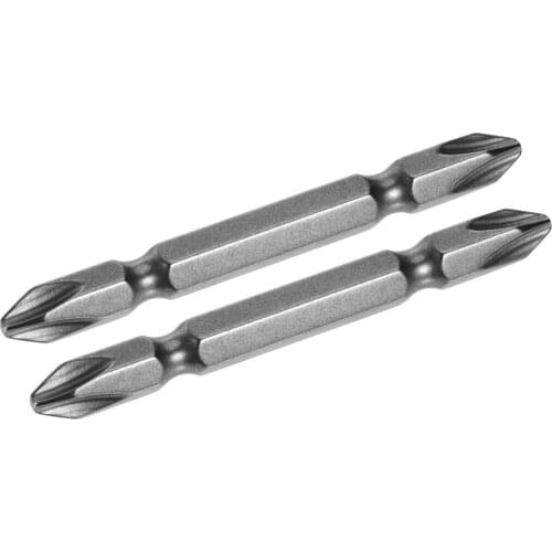 Uxcell 2pcs 1/4inch Hex Shank 65mm Length Magnetic Screwdriver PH2 Phillips Double-Head Screwdriver Bits S2 Alloy Steel