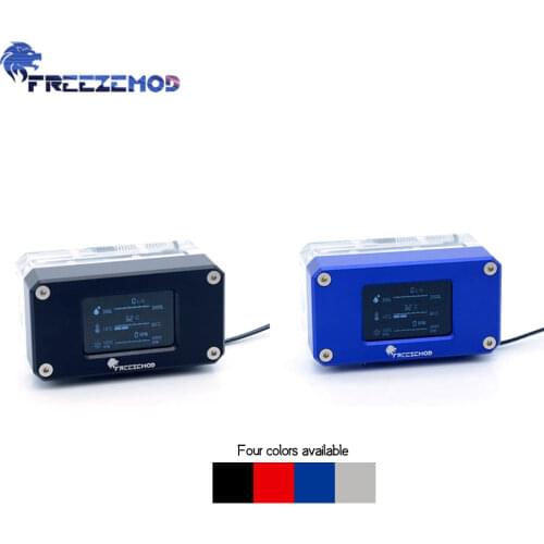 FREEZEMOD Water Cooling VA LCD Flow Meter Temperature Electrical Detection Fan RPW Speed Thermonmeter for MOD Monitoring LSJ-ZNR