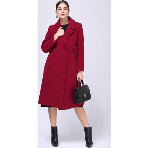 New Pattern Lady Of Autumn And Winter Joker Lengthen Fund Woollen Overcoat Self-cultivation Long Sleeve Woolen Loose Coat 974