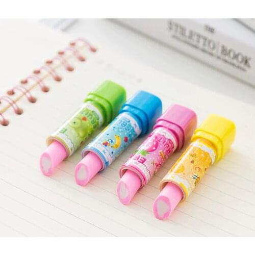 1 PCS New Creative Cute Lipstick Styling Pencil Eraser Stationery School Rubbers Office Supplies Student Rewarding