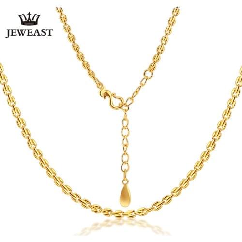 24K Pure Gold Necklace Real AU 999 Solid Gold Chain Stylish Good Simple Beautiful Upscale Classic Fine Jewelry Hot Sell New 2020