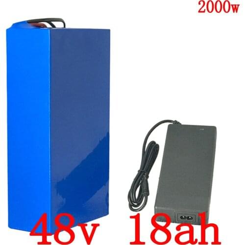 48V 1000W 2000W battery pack 48v 18ah electric bike battery 48V lithium ion battery with 50A BMS and 54.6V 2A charger duty free