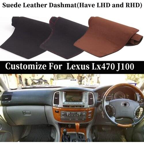 Accessories Suede Leather Dashmat Dashboard Cover Pad Dash Mat Carpet Car-styling For LX 470 LC100 Lexus Lx470 1998 2002 2007