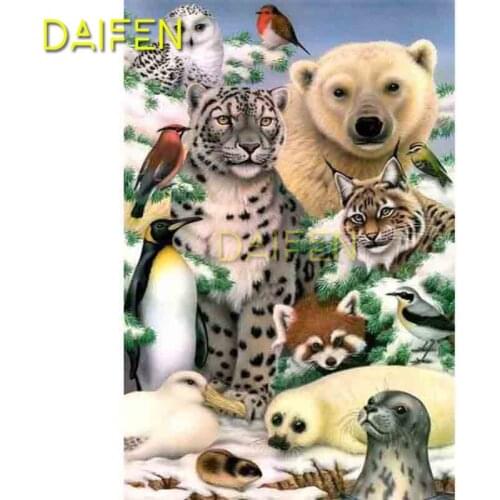 DIY 3D Diamond painting Full Round Diamond mosaic Full Square Diamond embroidery Cross stitch bear tiger snow leopard bird