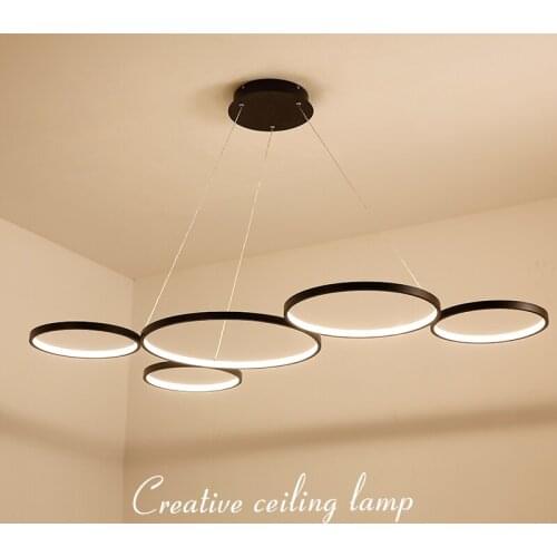 White/Black Minimalism Modern LED Pendant Lights for Dining Kitchen Room Living Room Hanging Suspension Pendant Lamp