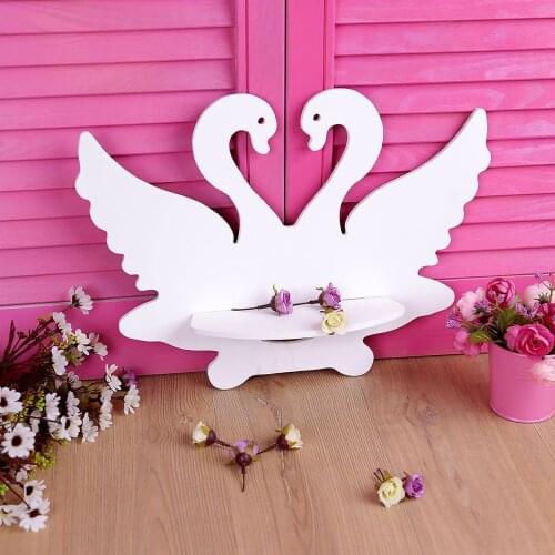 Decorative Facing Each Other Swan Rack Decorative Facing Swan Shelf