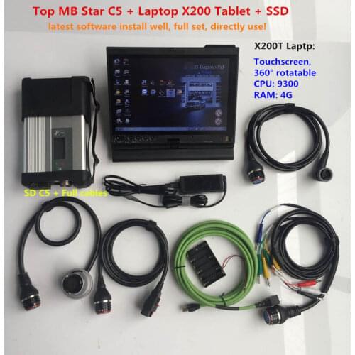 MB Star C5 SD Connect C5 diagnostic tool with software version 2020.12V DTS Monaco X DSA Vediamo WIS in Laptop X200T touchscreen
