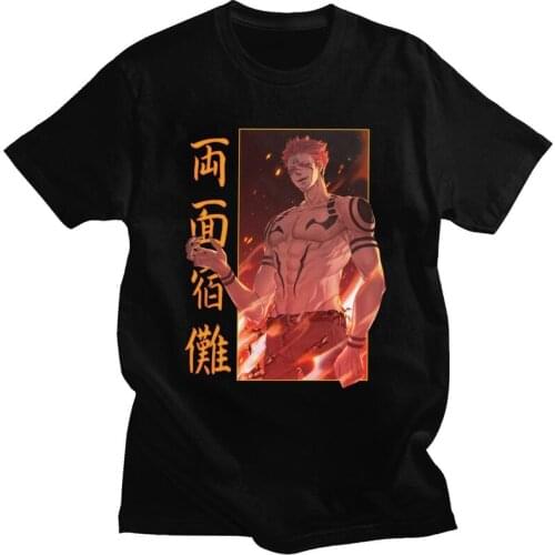 Men Jujutsu Kaisen Ryomen Sukuna King Of Curse T Shirt Short-Sleeve Cotton Tshirt Handsome T-shirt Designer Anime Manga Tee Top