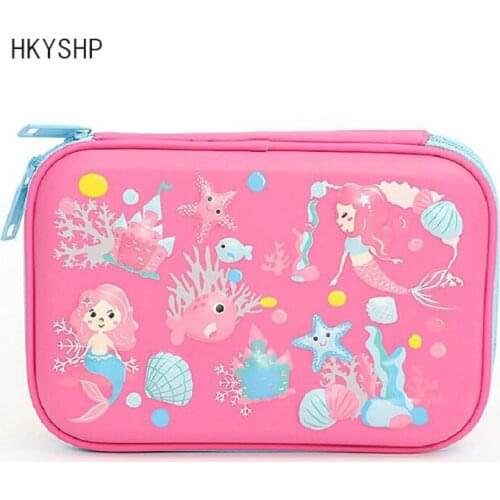 HKYSHP Creative Cute Cartoon Pencil Bag 3D Mermaid Pencil Bag Child Student Pencil Bag School Supplies Office Stationery