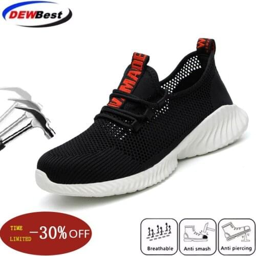 New exhibition Lightweight Breathable Safety Shoes Outdoor fashion Mens Anti-smash Steel Toe Cap Work Sneaker Protective boots