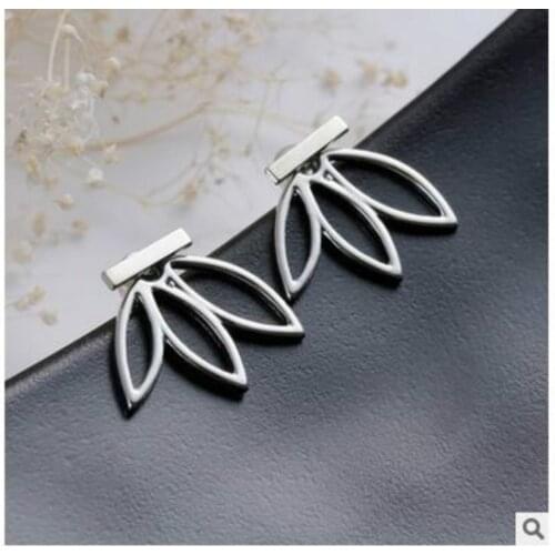 Fashion Jewelry Personality Simple Hollow Lotus Earrings Double Charm Frosted Bohemian Earrings Retro Female Earrings
