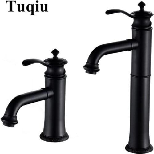 Fashion brass Basin Faucet hot and cold Water Faucet single lever black oil Brushed bathroom sink faucet basin tap