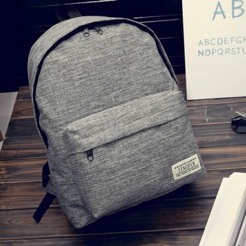 Fashion Women`s Travel Canvas Backpack Girl`s Solid Color Rucksack Camping Hiking School Book Bag Backpacks