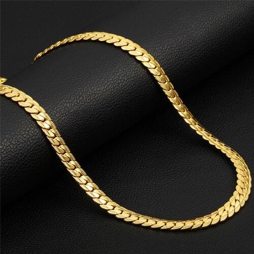 Men Stainless Steel 5/7mm Width Big Gold Dragon Flat Embossing NK Chain Necklace Male Punk Collare Jewelry Wholesale Free Ship