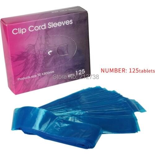 125Pcs 80*5cm Disposable Tattoo Machine Clip Cord Sleeves Medical Plastic Tattoo Gun Cable Covers Bags Tattoo Accessory Supplies