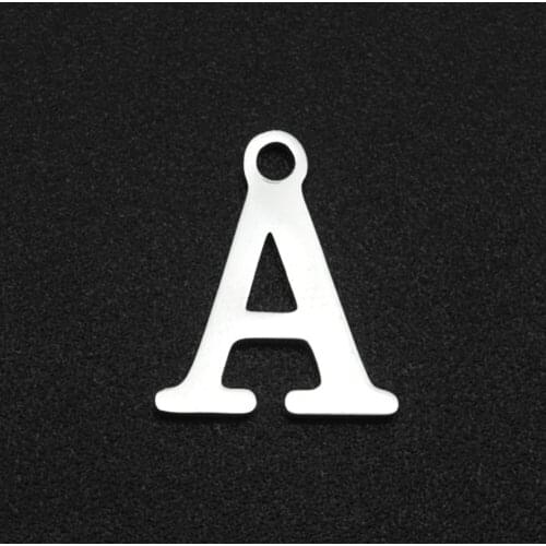 10pcs/lot Stainless Steel High Polished Alphabet Charms DIY Initials From A-Z Letter Pendant for Jewelry Making Accessories