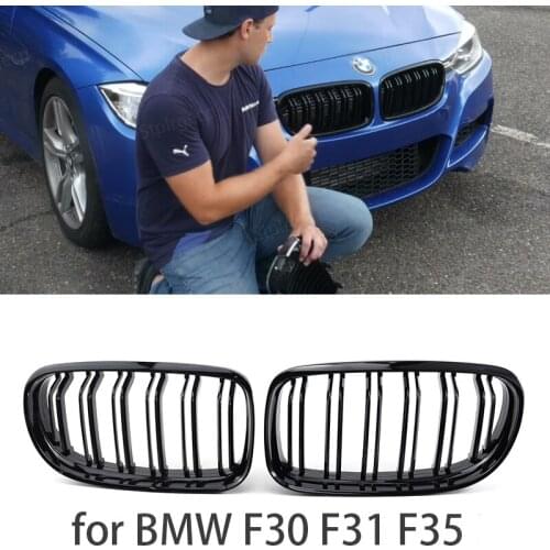 For BMW 3 series F30 F31 F35 316i 318i 320i 328i 330i 335i 340i 330e 2011-2019 Front Center black Wide Kidney Hood Grille Grill