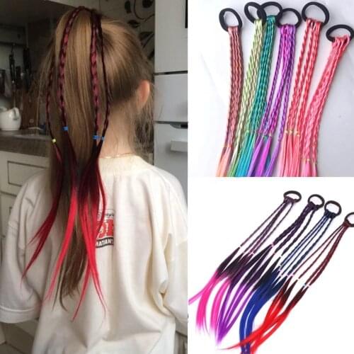 Fashion Girls Elastic Hair Rope Rubber Bands Braides Hair Accessories Wig Ponytail Hair Ring Kids Twist Braid Rope Hair Braider