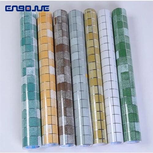 Self-adhesive Kitchen Oil Decorative Film Bathroom Wall Sticker Balcony Waterproof Wallpaper Mosaic Aluminum Foil Tiles Stickers