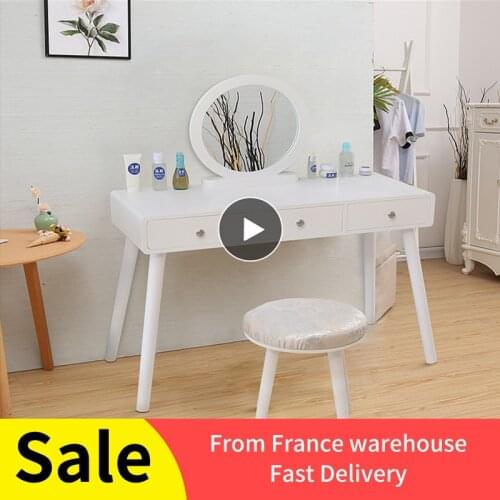 Modern Style White Dressing Table With Stool 100*40*125CM Makeup Table Fashionable Dresser Table Home Bedroom Furniture HWC