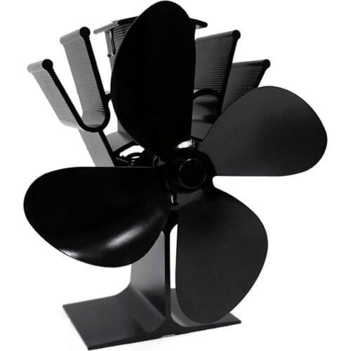 Thermal Automatic Fan 4-Blade Heat Powered Stoves Fan Fireplace Log Wood Burning Home Efficient Heat Distribution Fan 8 Colors