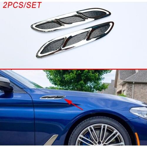2pcs Universal Trunk Car Body Parts Accessories Door Fender Simulation Intake Air Vent Wing Grille Spoiler Decorate Trim