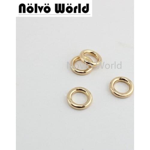 100pcs 3.0mm line 10mm 4colosr bags accessory metal alloy brushed antique brass welded o ring metal round edge welded O Rings