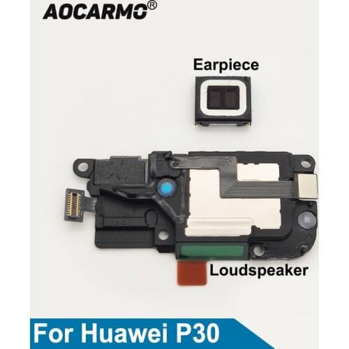 Aocarmo Top Earpiece For Huawei P30 Ear Speaker Bottom Loudspeaker Speakerphone Buzzer Ringer Replacement Part