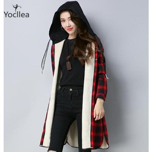 Женские утепленные тренчи YOCLLEA China At AliExpress